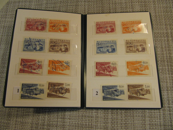 Autopaketti merkkejä 1952-1963  16 kpl.
