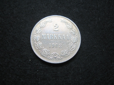 2 markkaa 1908 - hopeaa