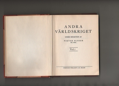Andra världskriget Band 1-14, Malmö. 1963 - 1965, inbunden