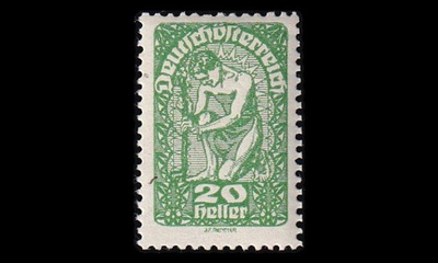 Itävalta 264x ** Käyttösarja 20 H patsas vihreä (1919)
