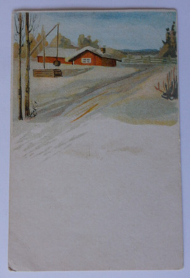 Vinttikaivo talvimaisemassa 1910-lukua