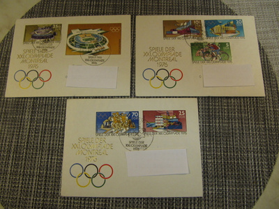 FDC Spiele. Der XXL Olympiade Montreal 18.5. 76 3 kirjettä.