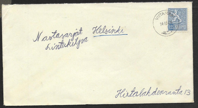 Postilähetys - Yl.m. 0,35mk (LAPE 613) Viitamäki 14.10.64