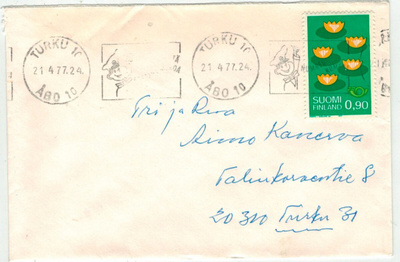 1977 Pohjola 0,90 mk  kirje