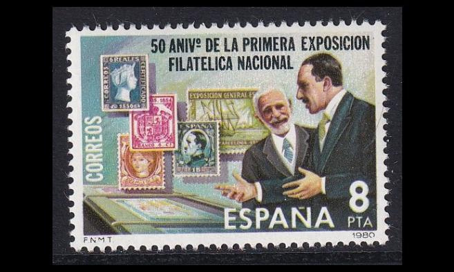 Espanja 2468 ** 1. postimerkkinäyttely 50v (1980)