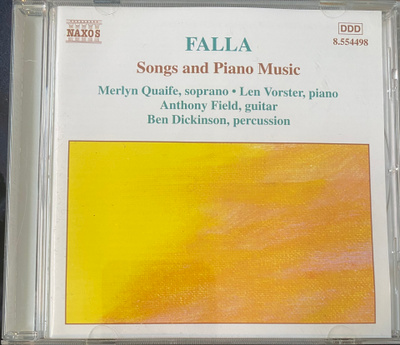 Falla: Songs and Piano Music 2000 cd