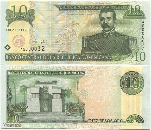 Dominican Rep. 10 Pesos Oro 2000 (P-165a) UNC Ultrapieni sn!
