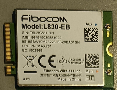 4G LTE WWAN (mobiililaajakaista) kortti läppäriin
