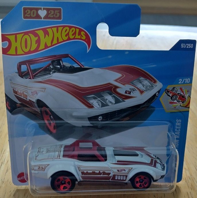 Chevrolet Corvette Convertible Racer White 1969 Hot Wheels