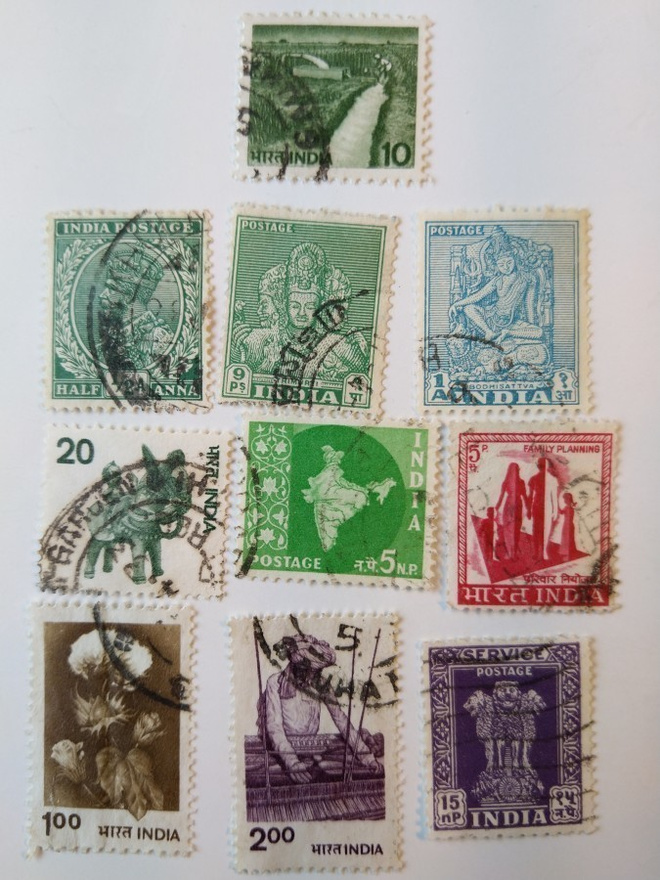 Postimerkki Intia 10 erilaista