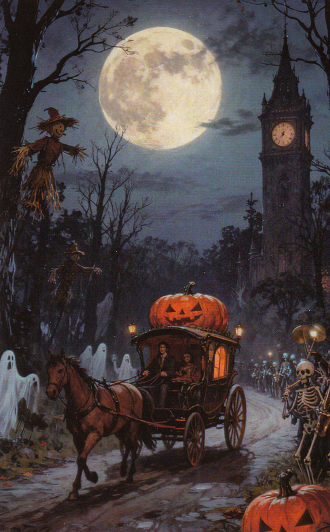 Halloween vaunun katolla suuri kurpitsa