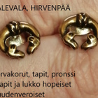 KALEVALA, HIRVENPÄÄ -korusetti, riipus ja korvakorut, koukut - pikkukuva 2