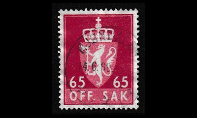 Norja 90x o Virkamerkki 65 öre x-pap (1962)