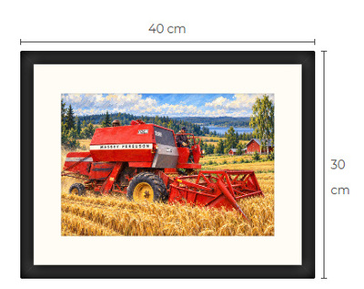 Uusi Massey Ferguson 206 puimuri art print 30 cm x 40 cm