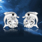 304 .. 925 Sterling Silver Delfin Crystal .. Korvakorut - pikkukuva 4