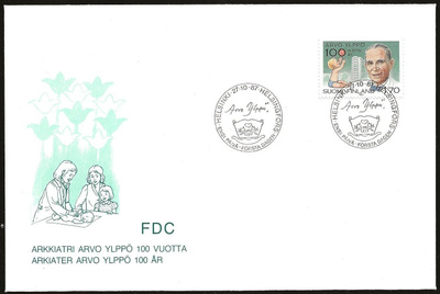 1987 FDC 1,70mk Arvo Ylppö 100v