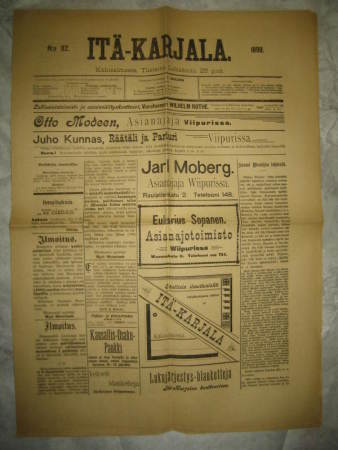 Sanomalehti: Itä-Karjala 25.10.1898