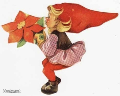 JOULUTONTTU / Tonttutyttö ja joulutähti. 1940-l.
