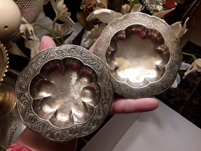 2 x Hopeoitu koristevati aasia tyylinen