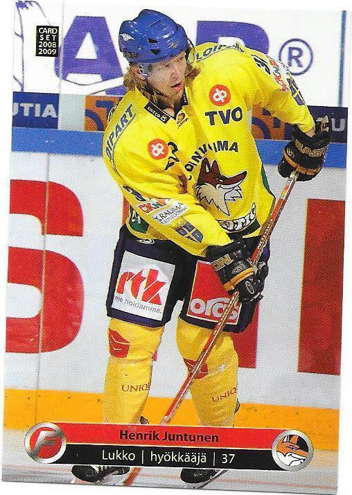 2008-09 CardSet #130 Henrik Juntunen Lukko