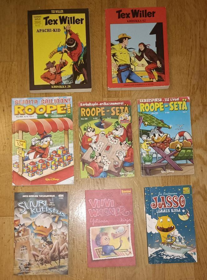Sarjakuvat 8kpl. Tex Willer, Roope-Setä, yms.
