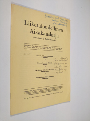 Liiketaloudellinen aikakauskirja n:o 1-1961