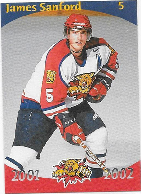 2001-02 Victoriaville Tigres #5 James Sanford ex- Saipa farm