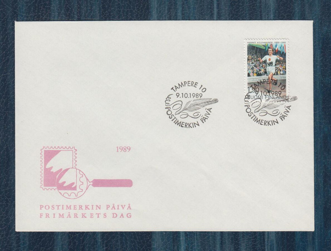 Postimerkin päivä..Tampere 9.10.1989...Hannes Kolehmainen