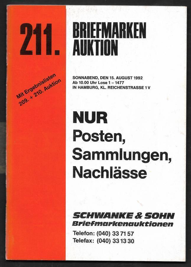 Huutokauppaluettelo - Schwanke & Sohn 15.8.1992