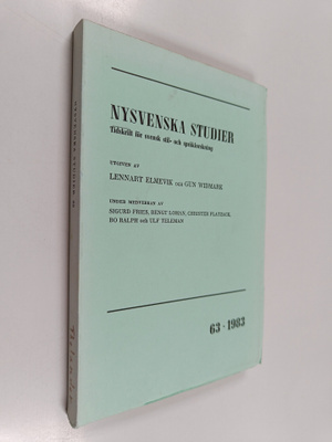 Nysvenska studier 63/1983