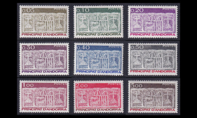 Andorra Fr 337-45 ** Käyttösarja vanha vaakuna (1983)