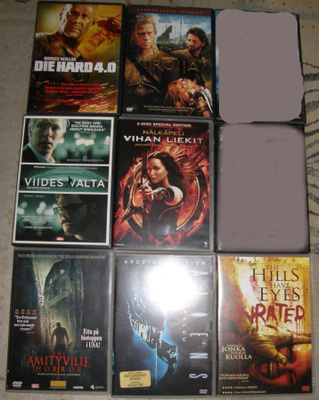 DVD elokuvia 2€ kpl