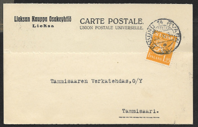 Postil. - 1,25mk 1930 (LAPE 177) Postivaunu 14 30.10.1934