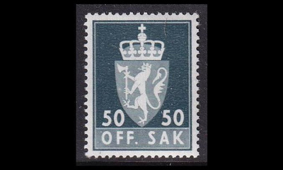 Norja 91 ** Virkamerkki 50 öre (1969)
