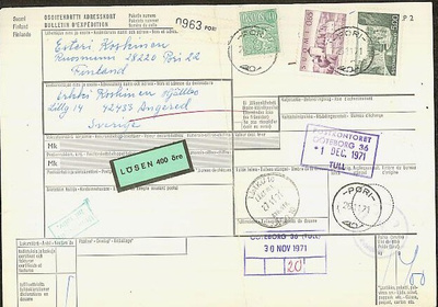 1971 paketti Ruotsiin