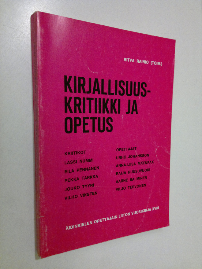 Ritva (toim.) Rainio : Kirjallisuuskritiikki ja opetus