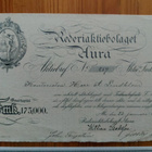 Rederiaktiebolaget AURA aktiebref/osakekirja v. 1913 - pikkukuva 4
