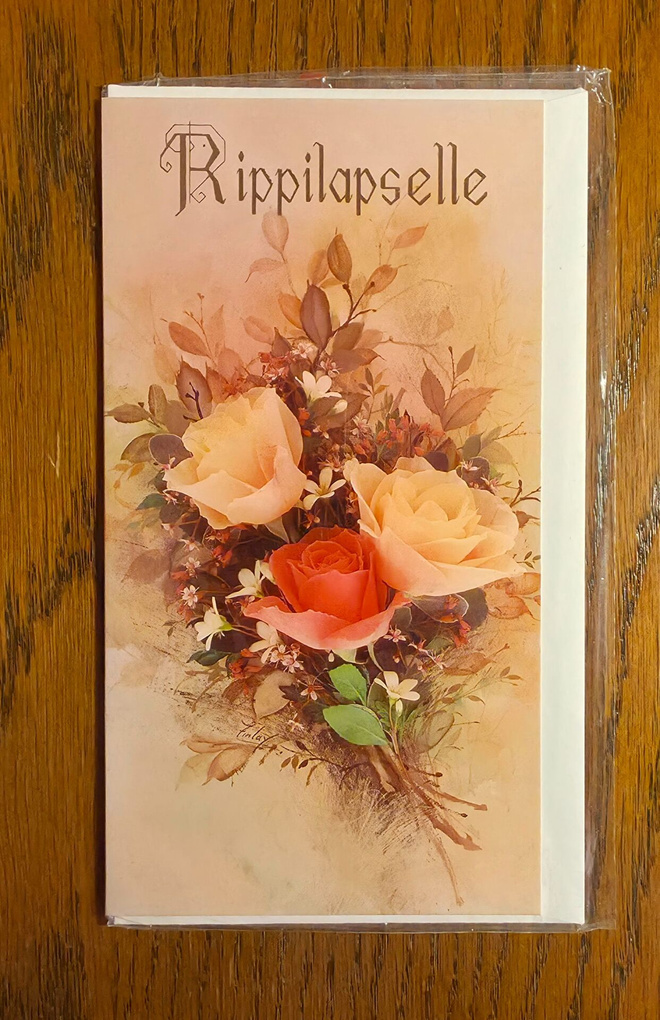 Rippilapselle - käyttämätön siisti taittokortti + kuori