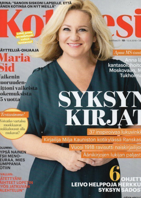 Kotiliesi n:o 19 2018  Maria Sid & väkivalta. Milja Kaunisto