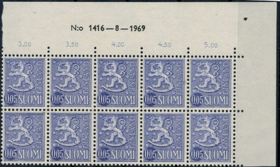 1963   5p violetti nro-10lö 1416 ++