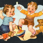 PZB 1289 - Pienet pojat leikkivät - ISO kuva 1950-luvulta - pikkukuva 1