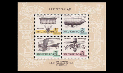 Unkari 2317-20BL57A ** Lentopostimerkkinäyttely AEROFILA bl