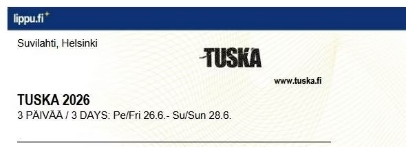TUSKA 3 PÄIVÄN LIPPU