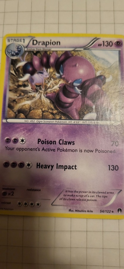 Drapion #54 Pokemon BREAKpoint RARE Pokemon TCG card