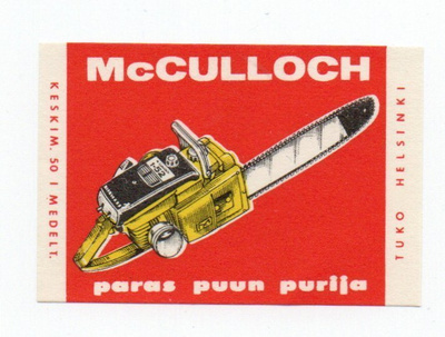Tuko, Helsinki. McCULLOCH Paras puun purija.