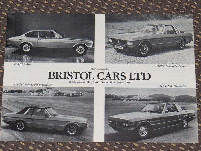 1980 Bristol 603 / 412 esite - KUIN UUSI - V8