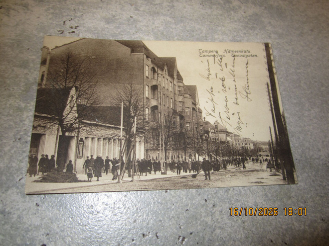 Tampere-kortti 1928 Tallinnan leimalla Suomen Lähetystöön