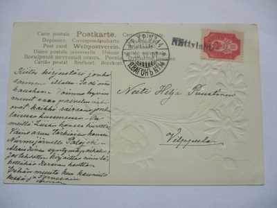 1907 Niittylahti rivil + KPXP 14 kortti Vilppulaan