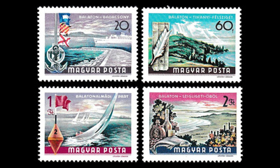 Unkari 2417-20 ** Balaton-järven maisemia (1968)