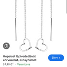 925 hopea Kultajousi sydän korvakorut - pikkukuva 4